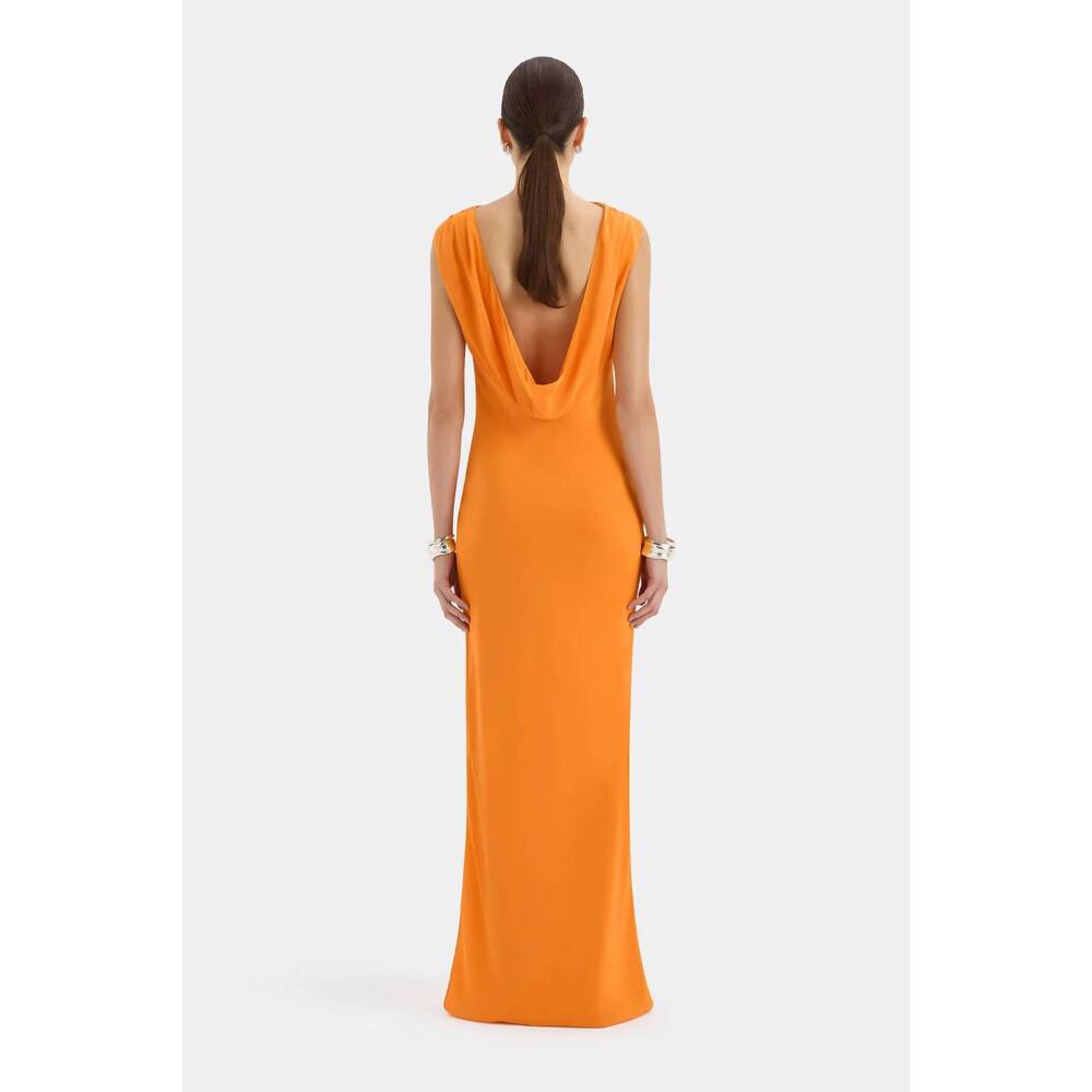 NEW SIR. isla cowl back gown in orange - Picture 4 of 7